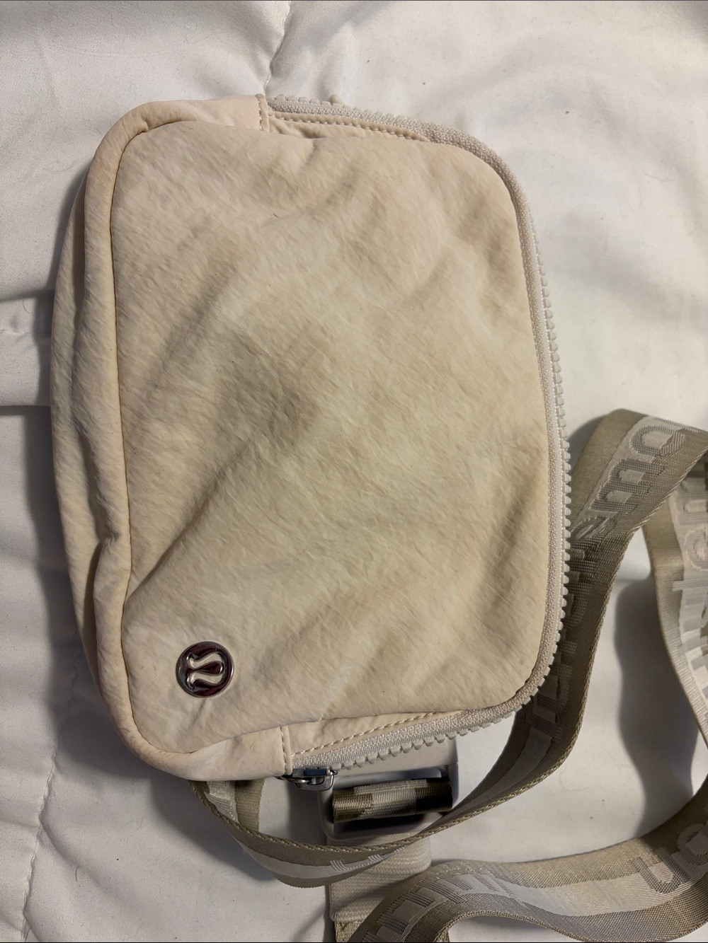 lululemon athletica Cream Belt Bag with Branded Strap